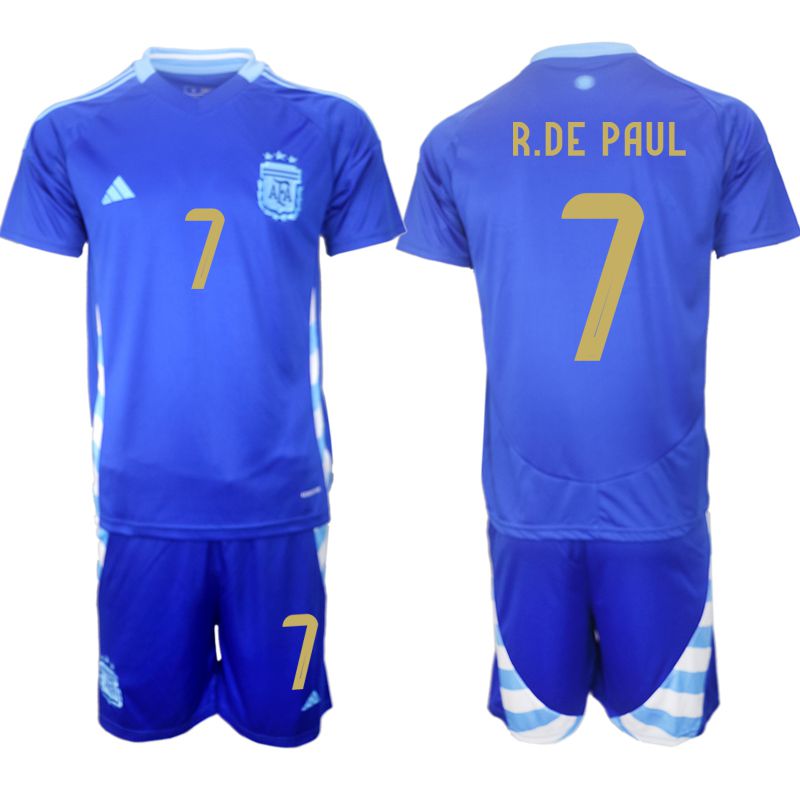 Men 2024-2025 Season Argentina away blue #7 Soccer Jersey->->Soccer Country Jersey
